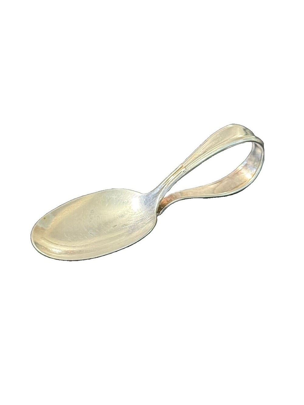Oneida Community One Silverplate Baby Spoon Curved Handle Vintage Flatware HC